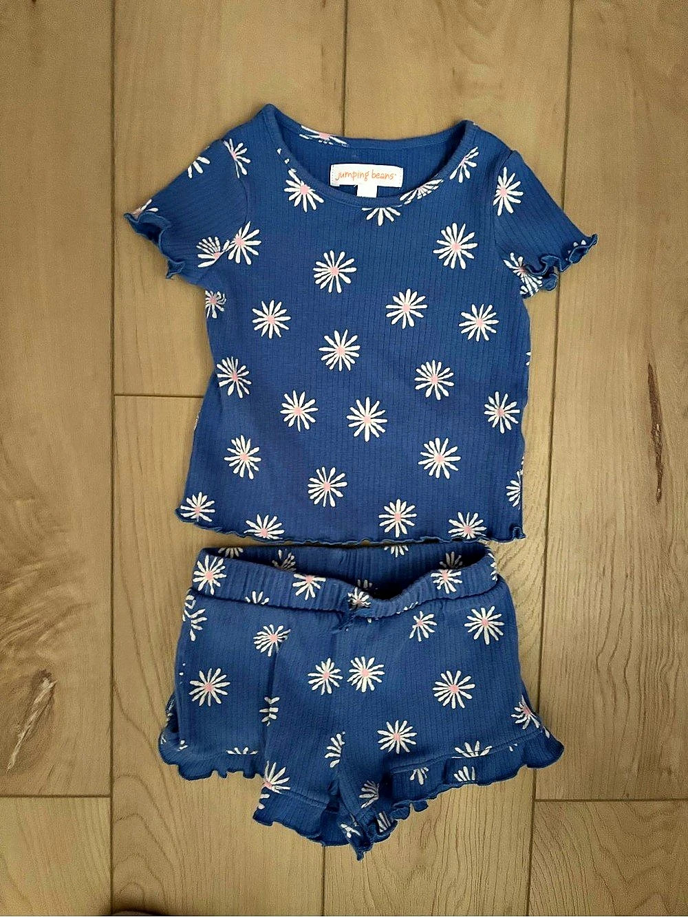 Jumping Beans 12 Month Blue Floral Set